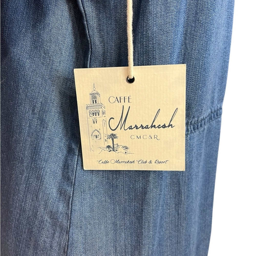 Cafe Marrakesh 100% Tencel Lyocell Chambray Button Down Shirt Medium NWT Blue - Picture 7 of 11